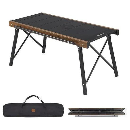 Lightweight Aluminum Camping Table: All-in-One with Built-in Stove, Foldable for Adventures