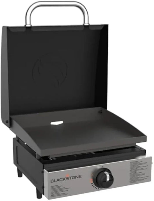 17" Commercial Grill: 60,000 BTU Heat + Cast Iron Griddle for Heavy-Duty Culinary Feats